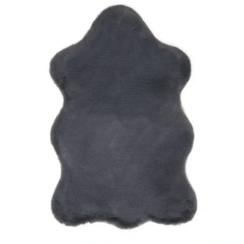 Teppich Kunstfell Hochflor Anthrazit 80 x 55 x 3 cm