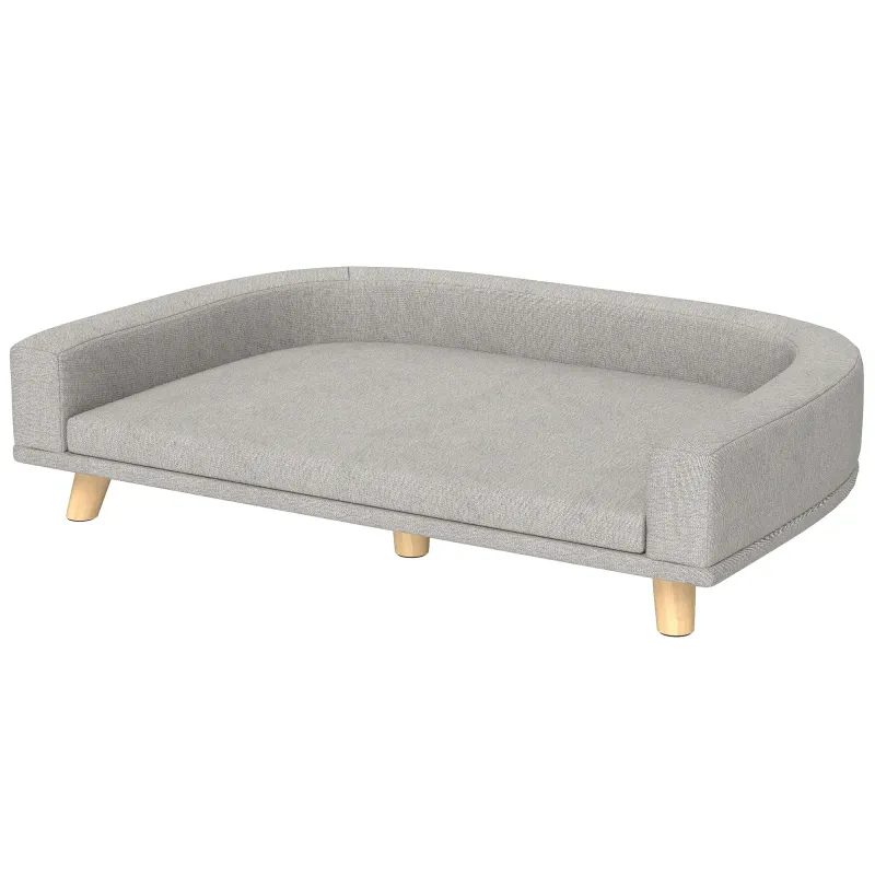 Hundesofa für grosse Hunde bis 30 kg, Hundebett, 98 x 67 x 25 cm, Grau