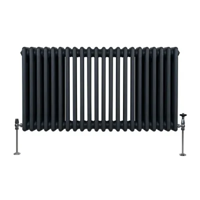Traditioneller 3-Spalten-Heizkörper Anthrazitgrau, 600 x 1012 mm