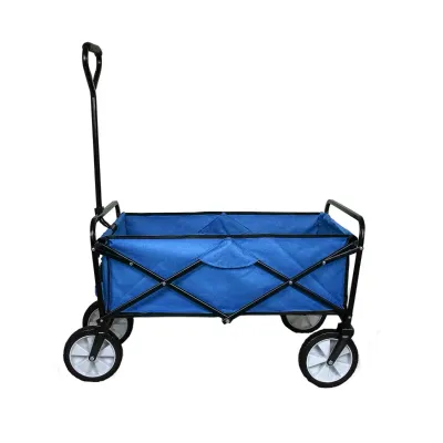Faltbarer Gartenwagen / Bollerwagen – Blau, 70 kg Kapazität, mit 360° Rädern