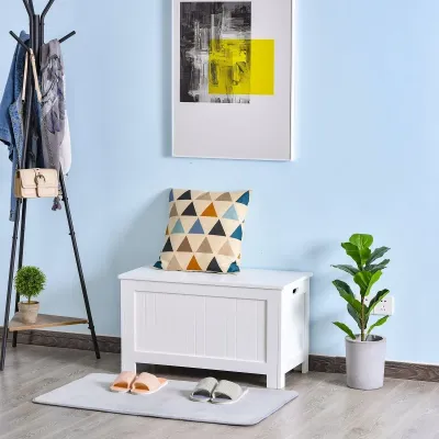 Sitzbank mit Stauraum im Landhausstil, Truhe, Weiss