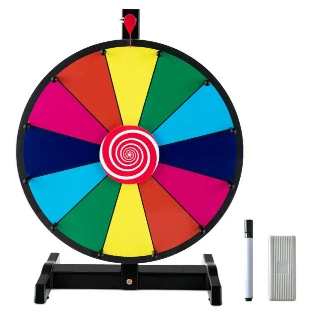 38 cm Glücksrad mit 12 Feldern für Lotterie, Party, Tombola, Promotion