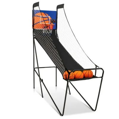 Tragbares Arcade-Basketballspiel Basketballautomat 208 x 62 x 207 cm Schwarz