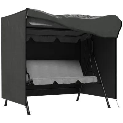 Abdeckung für Gartenschaukel, Schutzhülle für Hollywoodschaukel, Abdeckhaube, wasserfest, 177 x 114 x 152 cm, Grau