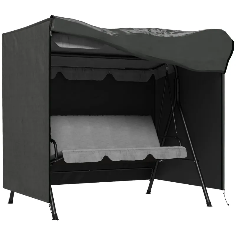 Abdeckung für Gartenschaukel, Schutzhülle für Hollywoodschaukel, Abdeckhaube, wasserfest, 177 x 114 x 152 cm, Grau