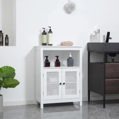 Badezimmerschrank, Küchenschrank in Rattan-Optik Weiss