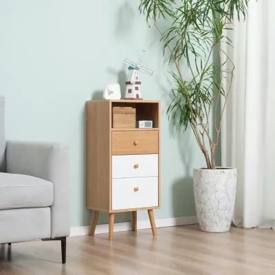 Sideboard Kommode Natur+Weiss