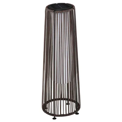 Gartenleuchte, Aussenlampe, solarbetrieben, 8 Stunden Betrieb, Automatikmodus, Rattanoptik, 21,5 x 21,5 x 61 cm