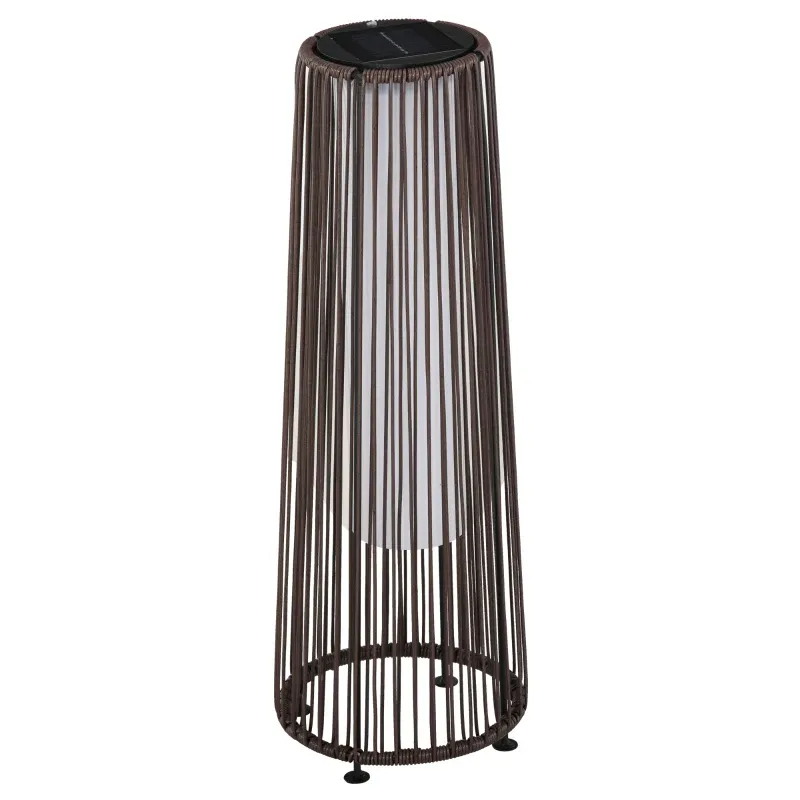Gartenleuchte, Aussenlampe, solarbetrieben, 8 Stunden Betrieb, Automatikmodus, Rattanoptik, 21,5 x 21,5 x 61 cm