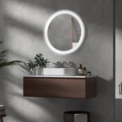 Badezimmerspiegel Badspiegel mit LED-Licht oval