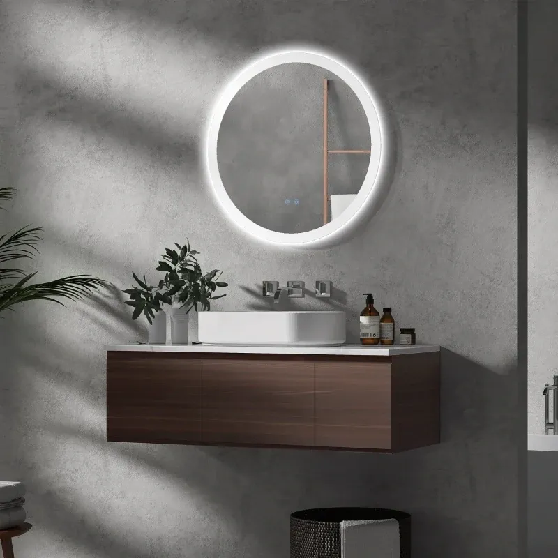 Badezimmerspiegel Badspiegel mit LED-Licht oval