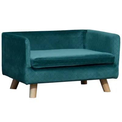 Hundesofa Hundebett skandinavisches Design 64 x 45 x 36 cm Velours blau
