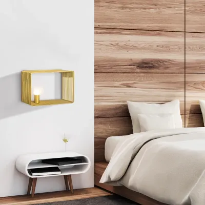 Wandleuchte im Vintage-Design, Wandlicht, Kippschalter, Goldfarben