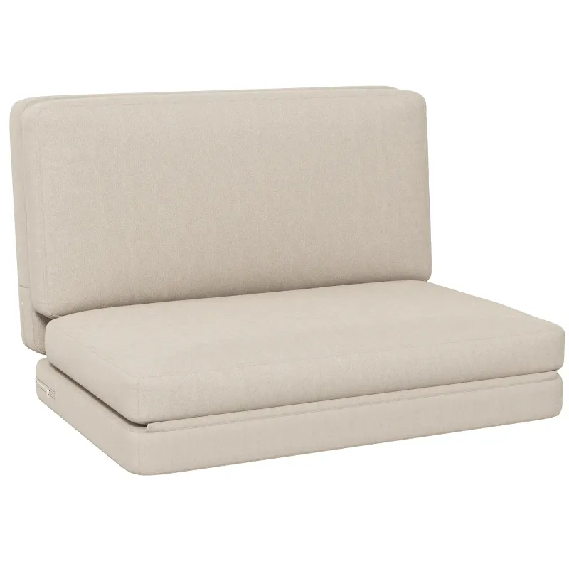 2-in-1 faltbares Bodensofa, Gästematratze, teilbar, 120 cm breit, Beige 2-in-1 faltbares Bodensofa, Gästematratze, teilbar, 120 cm breit, Beige