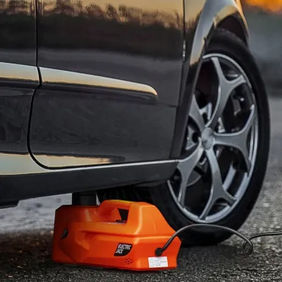 Elektrischer Wagenheber für PWs bis 5 T, mit Schlagschrauber, Stahl, orange Elektrischer Wagenheber für PWs bis 5 T, mit Schlagschrauber, Stahl, orange