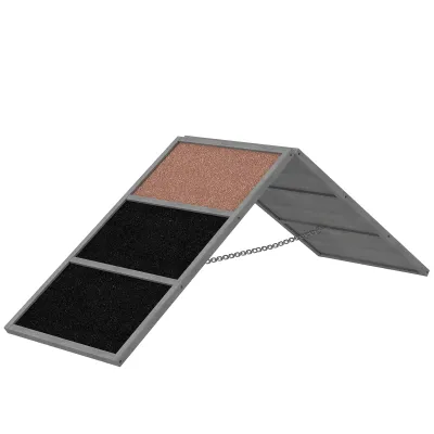 Agility Hundesport-Rampe – A-Form, rutschfest, klappbar, Grau