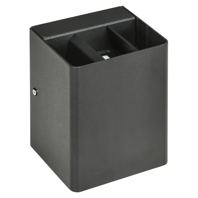 Aussenwandleuchte, verstellbarer Leuchtwinkel, 9W, 200-240V, 3000K, Aluminium, Schwarz, 11 x 13 x 16 cm