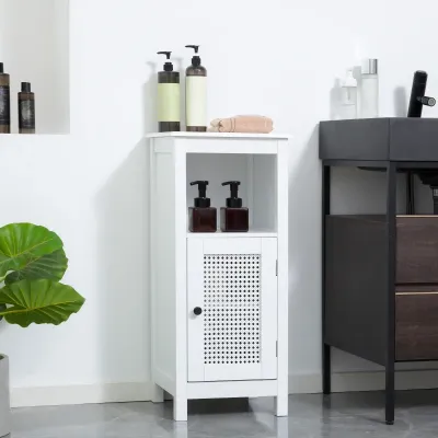 Badezimmerschrank in Rattan-Optik Weiss Badezimmerschrank in Rattan-Optik Weiss