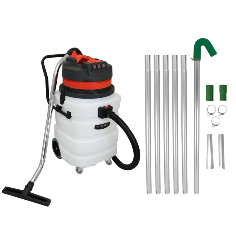 Dachrinnen‑Saugstangen-Kit &amp; 90 L Nass‑/Trockensauger – 3000 W, Reichweite 1,2–7,2 m, Ø 51 mm