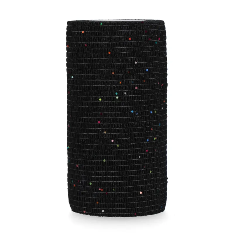 12 Stück - Animal Glitter Bandage Pro – 5 cm oder 10 cm – Schwarz – Selbstklebend - Elastisch