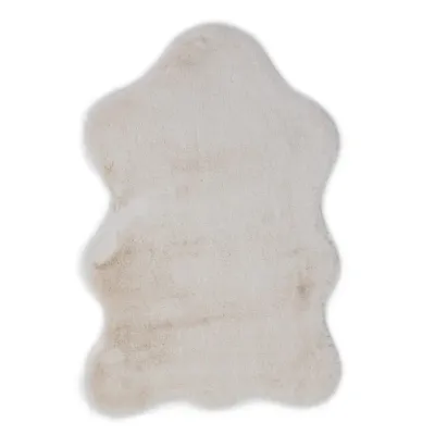 Teppich  Kunstfell Hochflor Beige 80 x 55 x 3 cm