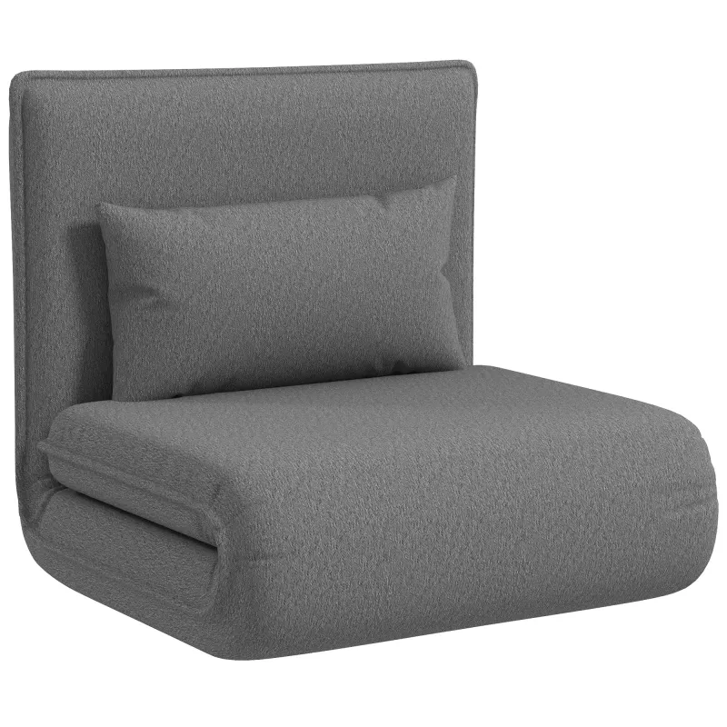 Bodensessel, 3-in-1-Design, Verstellbarer Bodenstuhl, Chaiselongue für Wohnzimmer, Schlafzimmer, Gästezimmer, Büro, Grau