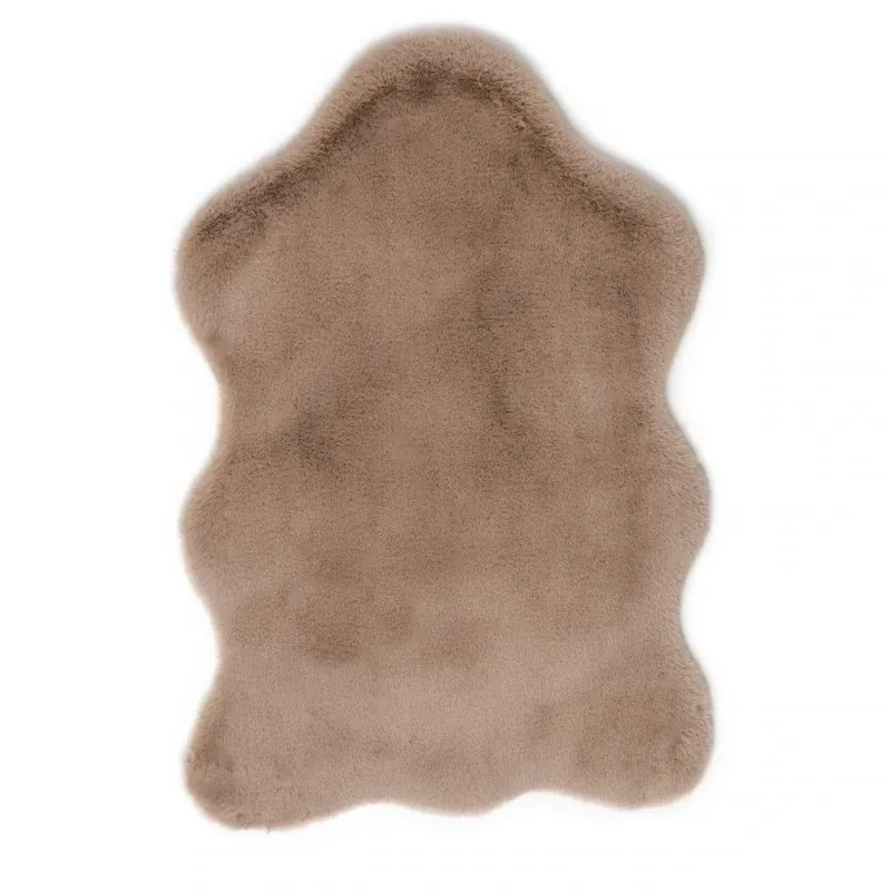 Teppich Kunstfell Hochflor Taupe 80 x 55 x 3 cm