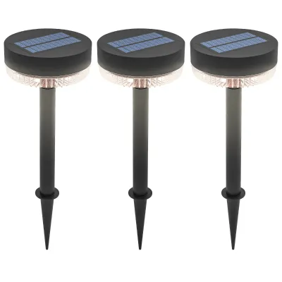 Solar Gartenleuchten, wasserdicht, Warmweiss LED, 10-12h Betriebszeit, Schwarz