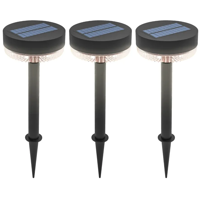 Solar Gartenleuchten, wasserdicht, Warmweiss LED, 10-12h Betriebszeit, Schwarz