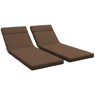 2er Set Liegestuhl-Auflage für Sonnenliege, Liegenauflage für Gartenliege extra dick 8cm Polsterauflage braun