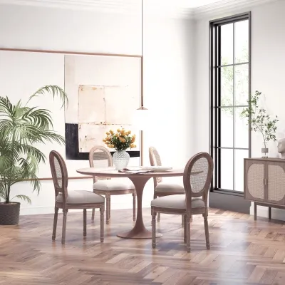 Esszimmerstuhl Küchenstuhl Rattan Vintage beige