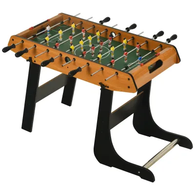 Tischfussball Kickertisch Schwarz+Natur 98 x 42 x 62,5 cm