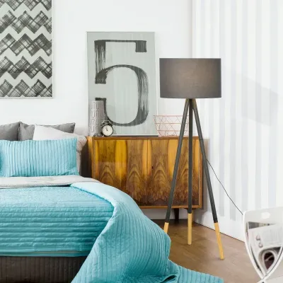 Stehlampe Standleuchte Grau