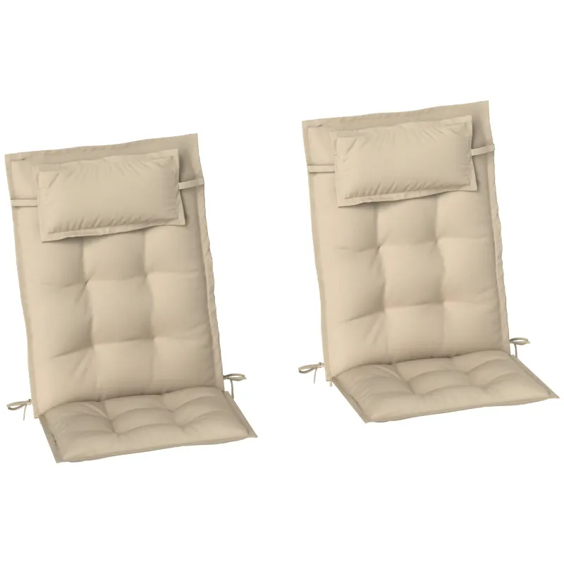 2er Set Auflage für Sonnenliege Wasserabweisend Liegenauflage für Gartenliege Polsterauflage 50x116x5 cm, Beige