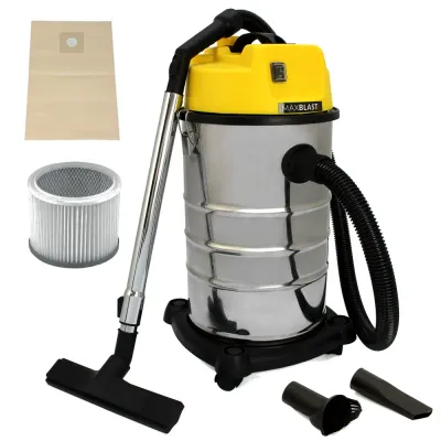 Industriesauger 30 L, 1400 W – Nass-/Trockensauger, HEPA (E12), 45 L/s, 9 m Kabel
