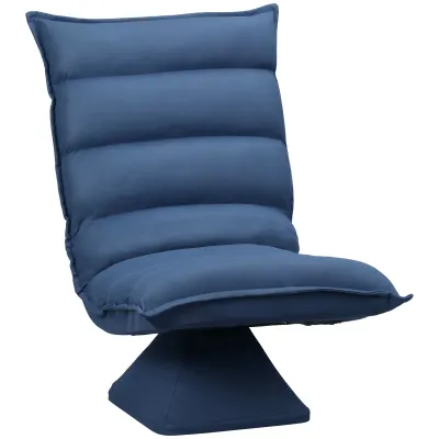 Bodensessel, Lazy Sofa, 360° drehbar mit verstellbarer Rückenlehne und abgestepptem Design 62 x 70 x 95 cm in Blau