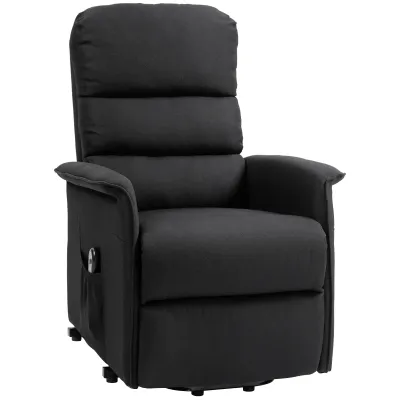 Aufstehsessel Relaxsessel, Aufstehhilfe, verstellbare Rückenlehne/Fussstütze, bis 120 kg, 66x90x96 cm, Schwarz