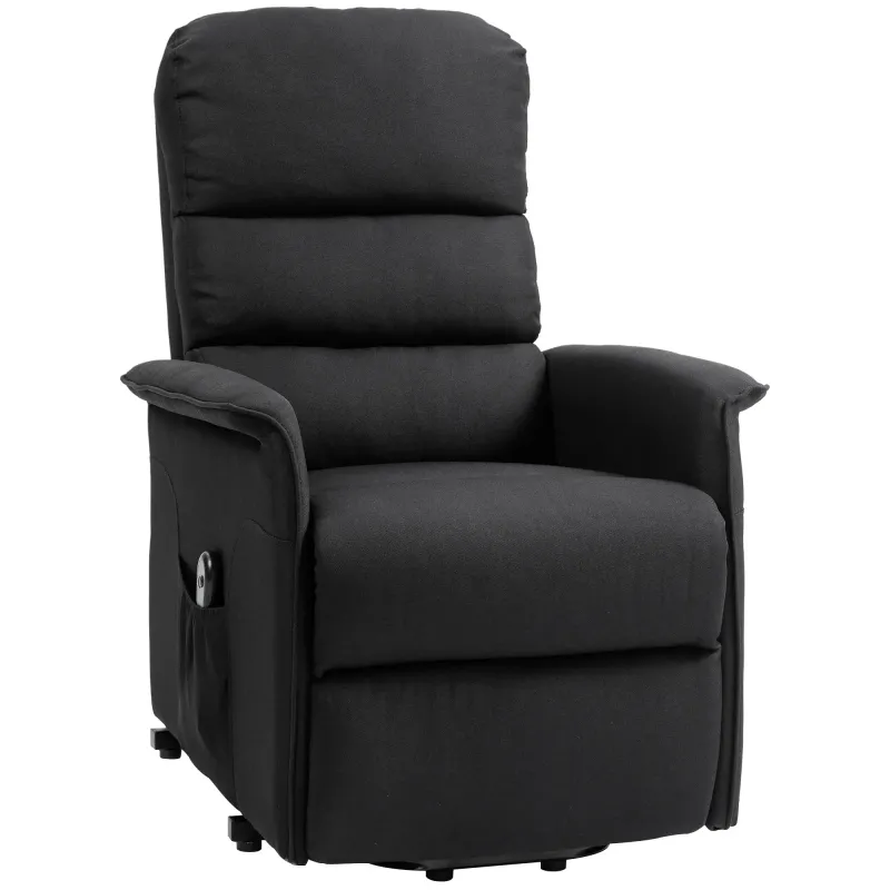 Aufstehsessel Relaxsessel, Aufstehhilfe, verstellbare Rückenlehne/Fussstütze, bis 120 kg, 66x90x96 cm, Schwarz