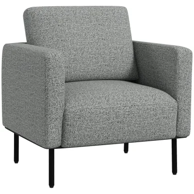 Lounge-Sessel aus Stoff, 1-Sitzer, Leinenoptik, Stahlbeine, Grau Schwarz, 79 x 76 x 65 cm – ergonomisch, abnehmbarer Bezug Lounge-Sessel aus Stoff, 1-Sitzer, Leinenoptik, Stahlbeine, Grau Schwarz, 79 x 76 x 65 cm – ergonomisch, abnehmbarer Bezug