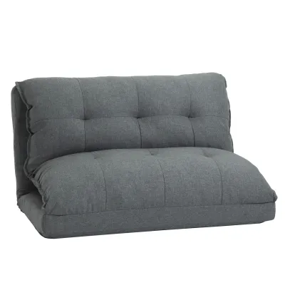 Bodensofa, Bodensessel, Gästebett, Leinenoptik, 100 x 71 x 54 cm, Grau