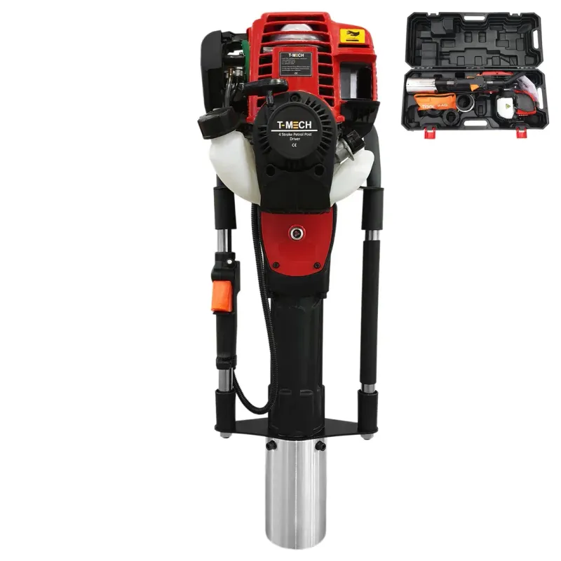 4‑Takt Pfahlramme 2.0, 37,7 cm³ – 900 W (1,2 PS), 700–1350 U/Min, bis 55,6 J, inkl. 4 Aufsätze &amp; Koffer