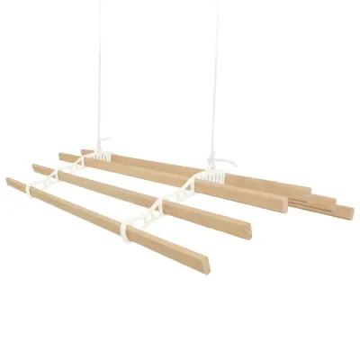 2,4 m Elfenbeinfarbener 6-Latten Decken-Wäscheständer – Platzsparend & robust mit Flaschenzugsystem 2,4 m Elfenbeinfarbener 6-Latten Decken-Wäscheständer – Platzsparend & robust mit Flaschenzugsystem