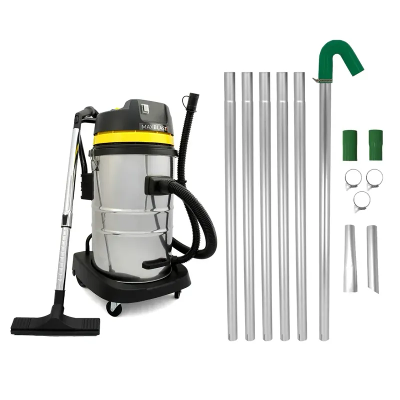 Dachrinnen‑Saugstangen-Kit &amp; 50 L Nass‑/Trockensauger – 1400 W, Reichweite 1,2–7,2 m, Ø 51 mm