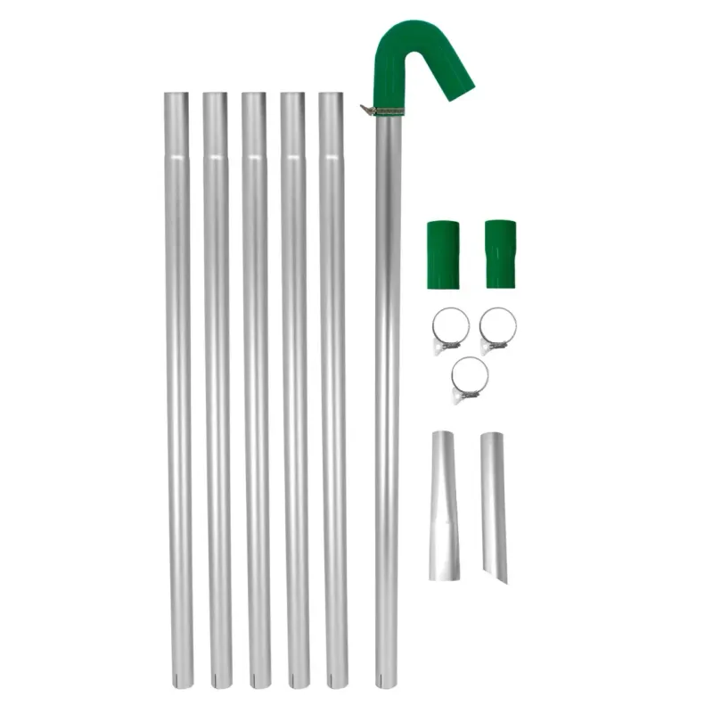 Dachrinnen‑Saugstangen-Kit, Dachrinnenreinigung, 7,2 m Reichweite – 6‑teiliges Alu‑Set, Ø 51 mm, inkl. Düsen &amp; Adapter