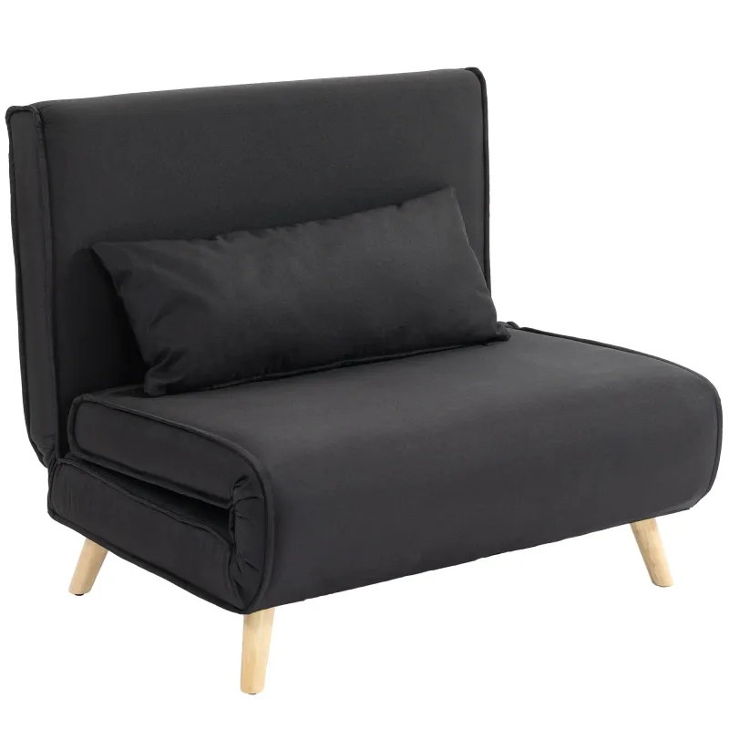 Relaxsessel mit Bettfunktion, Gästebett, Modern-Design, bis 350 kg, 94x78x80cm, Schwarz