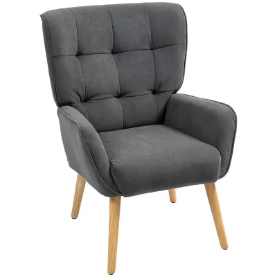 Polstersessel in Samtoptik, Steppung, Grau – Naturholzbeine, 66B x 75T x 100H cm, 120 kg