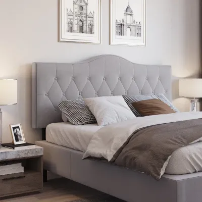 Kopfteil für Bett Polsterkopfteil Rückenlehne in grau Pappel Samt Stoff