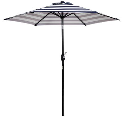 Sonnenschirm Gartenschirm Terrassenschirm blau-weiss