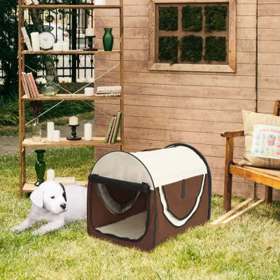 Hundetransportbox, faltbar, Größe S - 46x36x41 cm, kaffeebraun-creme