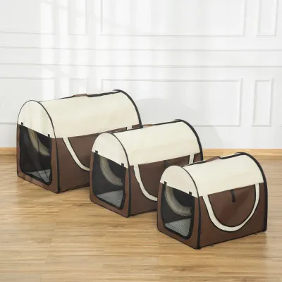Hundetransportbox, faltbar, Größe XXL - 97x71x76 cm, kaffeebraun-creme